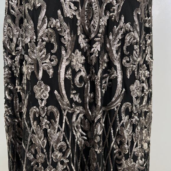 R & M Richards Sequin Embellished Dress Black Gown - Picture 6 of 12